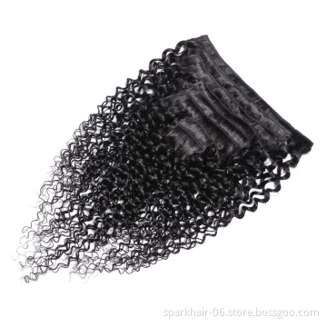 SPARK Wholesale Clip In Hair Extension, Kinky Curly Human Hair Extension , Blonde 613 Human Hair Clip In Hair